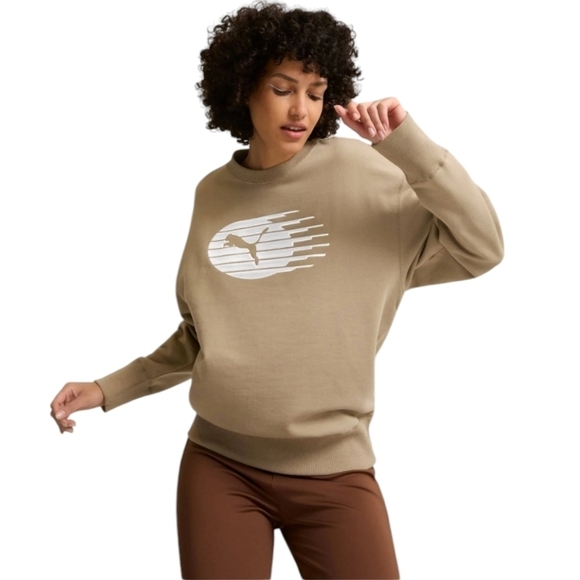 Puma Tops - NWT Puma NYC Crew Neck Relaxed Fit Tan Sweatshirt - Sz S Open To Offers